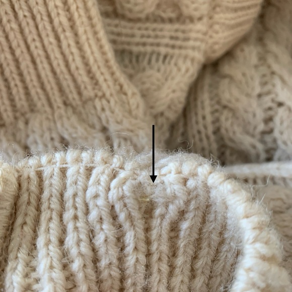 Vintage Pure New Wool Irish Fisherman Cable Knit Aran Crewneck Sweater Quills XL - Picture 9 of 10